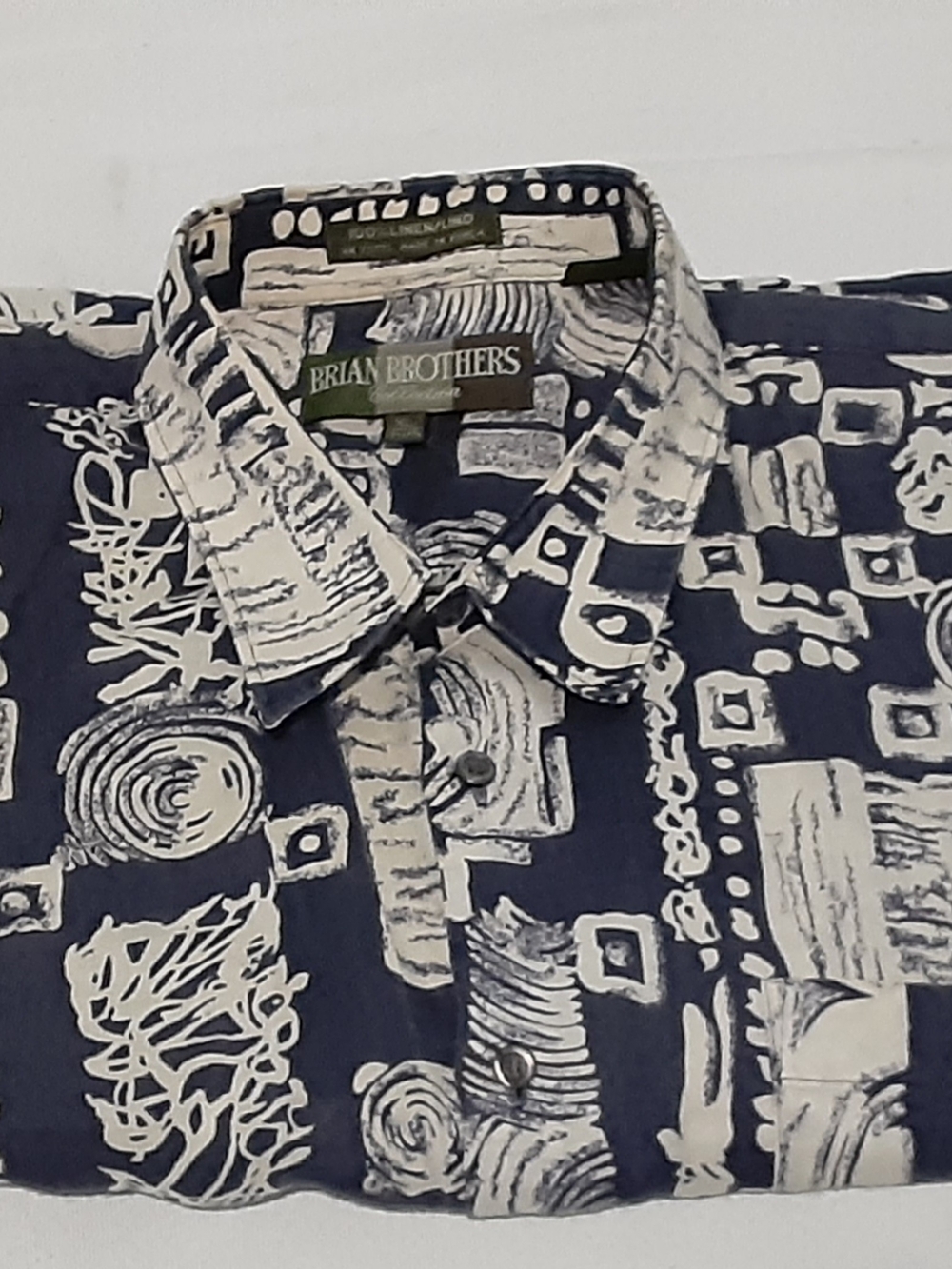 Navy and White Printed Men's/Women Shirt
